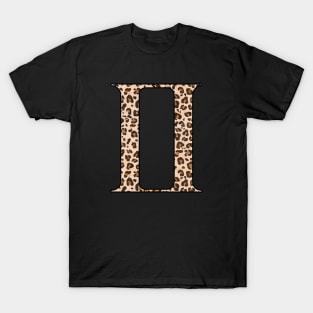 Gemini Zodiac Horoscope Symbol in Leopard Print T-Shirt